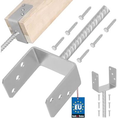 KOTARBAU ® Soporte para Poste Pie de Pilar Acero Galvanizado 121 mm Plata Anclaje Madera Base para Poste de Madera Resistente a la Corrosión Fácil Montaje KOTARBAU ® Soporte para Poste Pie de Pilar Acero Galvanizado 121 mm Plata Anclaje Madera Base para Poste de Madera Resistente a la Corrosión Fácil Montaje