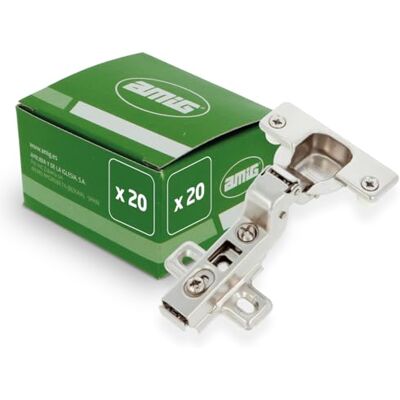 Amig Pack de 20 Bisagras de Cazoleta Superacodada Ø35 mm Acero Niquelado Pestillo de Apertura Rápida Instalación Oculta para Muebles Tacos y Tirafondos Premontados Amig Pack de 20 Bisagras de Cazoleta Superacodada Ø35 mm Acero Niquelado Pestillo de Apertura Rápida Instalación Oculta para Muebles Tacos y Tirafondos Premontados