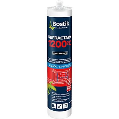 Bostik Sellador Refractario Refractary 1200 ºc Negro Cartucho 310 ml Masilla Resistente a Altas Temperaturas Sellado sin Amianto Pintable Juntas Estáticas Multimaterial Bostik Sellador Refractario Refractary 1200 ºc Negro Cartucho 310 ml Masilla Resistente a Altas Temperaturas Sellado sin Amianto Pintable Juntas Estáticas Multimaterial