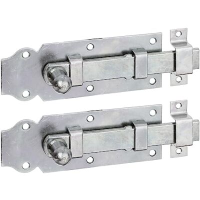 Alberts GAH- 115401 Pestillo para puerta (recto, con tirador de botón y trabilla fijada, galvanizado en amarillo, placa de 140 x 52 mm, 2 unidades) Alberts GAH- 115401 Pestillo para puerta (recto, con tirador de botón y trabilla fijada, galvanizado en amarillo, placa de 140 x 52 mm, 2 unidades)