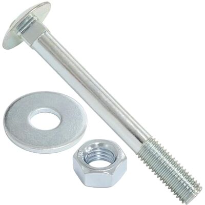 AERZETIX Conjunto de 5 tornillos carroceros cabeza abombada M12x80mm / arandelas y tuercas M12 / acero zincado/para fijación y ensamblaje AERZETIX Conjunto de 5 tornillos carroceros cabeza abombada M12x80mm / arandelas y tuercas M12 / acero zincado/para fijación y ensamblaje