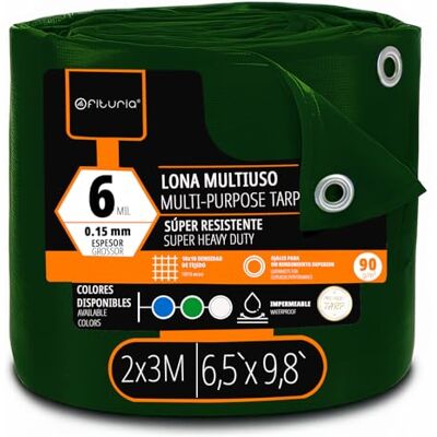 OFITURIA Lona Multiuso Impermeable 2 x 3 m Verde, Pack 1 ud, Ideal para Cubrir y Proteger Muebles y Objetos en Exterior, jardín, Camping y Obras (2x3m, 1 ud) OFITURIA Lona Multiuso Impermeable 2 x 3 m Verde, Pack 1 ud, Ideal para Cubrir y Proteger Muebles y Objetos en Exterior, jardín, Camping y Obras (2x3m, 1 ud)