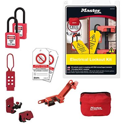 Master Lock Kit de consignación para electricidad kit clamshell inglés del Reino Unido Master Lock Kit de consignación para electricidad kit clamshell inglés del Reino Unido
