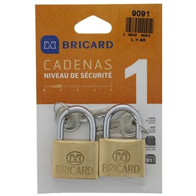 Bricard Juego 2 candado 40 mm se entrouvrant Bricard Juego 2 candado 40 mm se entrouvrant