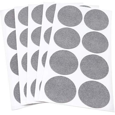 Adsamm ® / 40 x almohadillas de fieltro / Ø 50 mm / gris / redondo / Protectores de suelo para patas de mueble / auto-adhesivos / con grosor de 1,5 mm de la máxima calidad Adsamm ® / 40 x almohadillas de fieltro / Ø 50 mm / gris / redondo / Protectores de suelo para patas de mueble / auto-adhesivos / con grosor de 1,5 mm de la máxima calidad