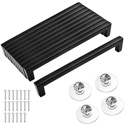 Tufa 10 Piezas Manijas de Cocina Negras 160mm, Manijas de Puerta de Acero Inoxidable, Negros Tiradores Cajones con 4 Tiradores Transparente & Tornillos, para Cajones de Gabinete, Puertas de Armarios Tufa 10 Piezas Manijas de Cocina Negras 160mm, Manijas de Puerta de Acero Inoxidable, Negros Tiradores Cajones con 4 Tiradores Transparente & Tornillos, para Cajones de Gabinete, Puertas de Armarios