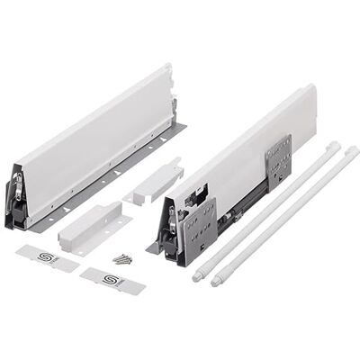 cyclingcolors 2x Cajón completo con guías + lateral + soporte frontal + trasero + tapa + tornillos, corredera, riel, muebles, cocina, altura 140mm, longitud 350mm, blanco cyclingcolors 2x Cajón completo con guías + lateral + soporte frontal + trasero + tapa + tornillos, corredera, riel, muebles, cocina, altura 140mm, longitud 350mm, blanco