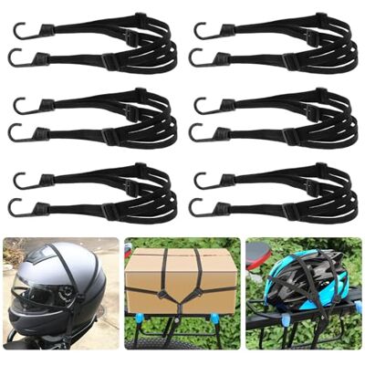 Romon Tensores Elásticos para Casco con Ganchos, 6 Piezas Tensor de Correa de Equipaje Ajustable, Correa Elástica con 12 Hebillas Deslizantes para Fijación de Bolsa de Hombro de Motocicleta Bicicleta Romon Tensores Elásticos para Casco con Ganchos, 6 Piezas Tensor de Correa de Equipaje Ajustable, Correa Elástica con 12 Hebillas Deslizantes para Fijación de Bolsa de Hombro de Motocicleta Bicicleta
