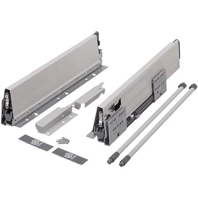 cyclingcolors 2x Cajón completo con guías + lateral + soporte frontal + trasero + tapa + tornillos, corredera, riel, muebles, cocina, altura 140mm, longitud 450mm, gris cyclingcolors 2x Cajón completo con guías + lateral + soporte frontal + trasero + tapa + tornillos, corredera, riel, muebles, cocina, altura 140mm, longitud 450mm, gris