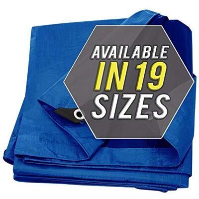 Trademark Supplies Lona Impermeable Ideal como toldo para Tienda, Barco, Caravana o Cubierta de Piscina, 366 x 610 cm, Azul (Lona estándar de 366 x 610 cm) Trademark Supplies Lona Impermeable Ideal como toldo para Tienda, Barco, Caravana o Cubierta de Piscina, 366 x 610 cm, Azul (Lona estándar de 366 x 610 cm)