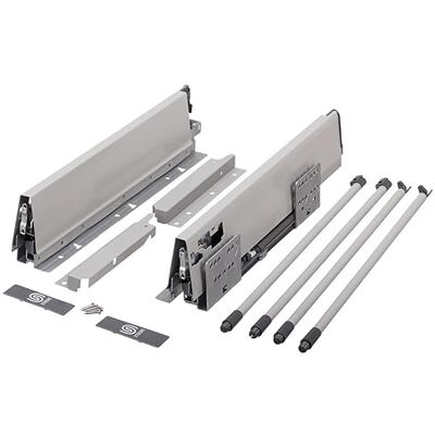 cyclingcolors 2x Cajón completo con guías + lateral + soporte frontal + trasero + tapa + tornillos, corredera, riel, muebles, cocina, altura 204mm, longitud 300mm, gris, reling redondo x4 cyclingcolors 2x Cajón completo con guías + lateral + soporte frontal + trasero + tapa + tornillos, corredera, riel, muebles, cocina, altura 204mm, longitud 300mm, gris, reling redondo x4