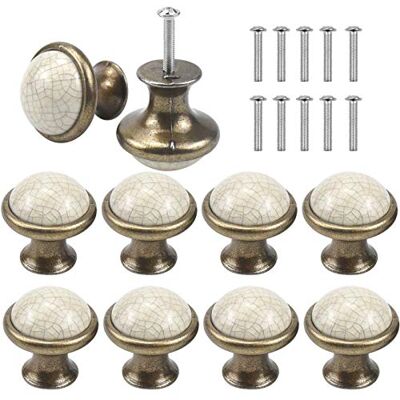 AvoDovA 10PCS Cerámica Pomo de Armario Redondo, 33MM Pomos y Tiradores de Muebles, Vintage Tirador para Cajón, Pomos para Puertas Armarios de Cocina Cajones de Comodas Antiguos AvoDovA 10PCS Cerámica Pomo de Armario Redondo, 33MM Pomos y Tiradores de Muebles, Vintage Tirador para Cajón, Pomos para Puertas Armarios de Cocina Cajones de Comodas Antiguos