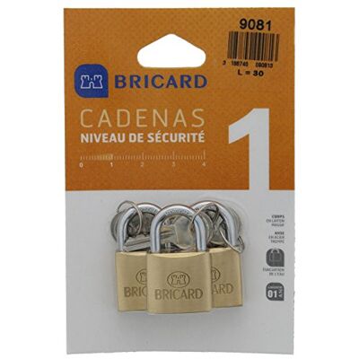 Bricard Juego 3 candado 30 mm se entrouvrant Bricard Juego 3 candado 30 mm se entrouvrant