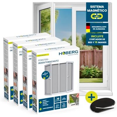 Hoberg - Pantalla contra insectos - Montaje magnético - Ventana - 4 uds Hoberg - Pantalla contra insectos - Montaje magnético - Ventana - 4 uds
