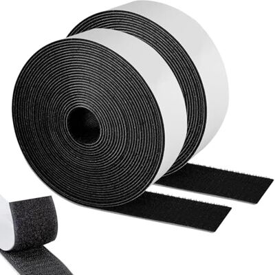 SURFOU Cinta Adhesiva Doble Cara 12 m x 50 mm, Extra Fuerte, Sistema de Gancho y Bucle Macho y Hembra, para Mosquiteras, Cortinas, Uso Multiusos en el Hogar y DIY SURFOU Cinta Adhesiva Doble Cara 12 m x 50 mm, Extra Fuerte, Sistema de Gancho y Bucle Macho y Hembra, para Mosquiteras, Cortinas, Uso Multiusos en el Hogar y DIY