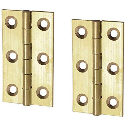 Merriway 75 mm (3 pulgadas) bisagras de latón – Pack de 2 Merriway 75 mm (3 pulgadas) bisagras de latón – Pack de 2