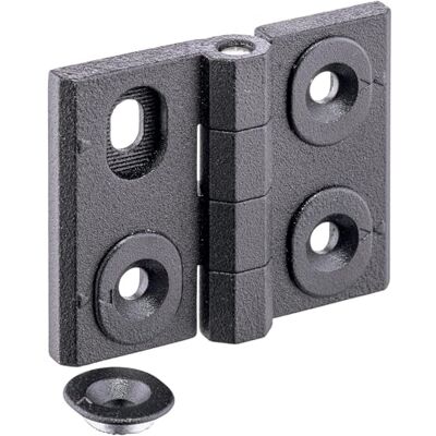 Halder Bisagras ajustables en altura b1=52 mm / l1=40 mm/cinc fundido a presión, negro Halder Bisagras ajustables en altura b1=52 mm / l1=40 mm/cinc fundido a presión, negro