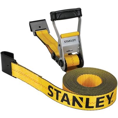 Stanley Correa de trinquete de 2 Pulgadas x 27 pies con Ganchos Planos, Carga de Trabajo Segura de 3.3 Libras, Resistencia a la Rotura de 10 Libras Stanley Correa de trinquete de 2 Pulgadas x 27 pies con Ganchos Planos, Carga de Trabajo Segura de 3.3 Libras, Resistencia a la Rotura de 10 Libras