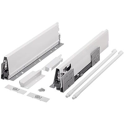 cyclingcolors 2x Cajón completo con guías + lateral + soporte frontal + trasero + tapa + tornillos, corredera, riel, muebles, cocina, altura 204mm, longitud 300mm, blanco, reling redondo cyclingcolors 2x Cajón completo con guías + lateral + soporte frontal + trasero + tapa + tornillos, corredera, riel, muebles, cocina, altura 204mm, longitud 300mm, blanco, reling redondo