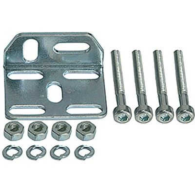 RIEGLER Soporte de montaje con 2 tornillos de 3 x 16, 2 tuercas hexagonales, 2 discos de muelle, 4 arandelas, apto para todos los componentes. RIEGLER Soporte de montaje con 2 tornillos de 3 x 16, 2 tuercas hexagonales, 2 discos de muelle, 4 arandelas, apto para todos los componentes.