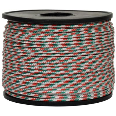 Corderie Italiane cielo cuerda trenza tejida, blanco/rojo/verde Corderie Italiane cielo cuerda trenza tejida, blanco/rojo/verde