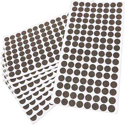Adsamm ® / 1280 x almohadillas de fieltro / Ø 12 mm / marrón / redondo / Protectores de suelo para patas de mueble / auto-adhesivos / con grosor de 1,5 mm de la máxima calidad Adsamm ® / 1280 x almohadillas de fieltro / Ø 12 mm / marrón / redondo / Protectores de suelo para patas de mueble / auto-adhesivos / con grosor de 1,5 mm de la máxima calidad