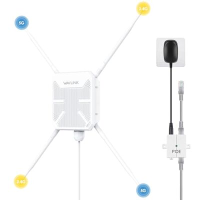 WAVLINK Repetidor WiFi Largo Alcance WiFi Exterior Potente(Mejora de la hermeticidad)- AC1200 Amplificador Señal Wi-Fi Antena Outdoor PoE Punto de Acceso Ideal para Grandes Espacios Remotos WAVLINK Repetidor WiFi Largo Alcance WiFi Exterior Potente(Mejora de la hermeticidad)- AC1200 Amplificador Señal Wi-Fi Antena Outdoor PoE Punto de Acceso Ideal para Grandes Espacios Remotos