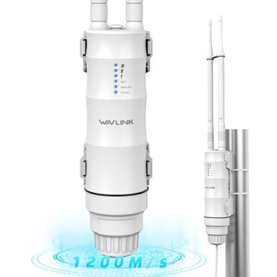WAVLINK Repetidor WiFi Potente Exterior para Larga Distancia AC1200, Amplificador de Señal WiFi Exterior Doble Banda 2.4G + 5G, Outdoor WiFi Router Extender Access Point, Soporte PoE WAVLINK Repetidor WiFi Potente Exterior para Larga Distancia AC1200, Amplificador de Señal WiFi Exterior Doble Banda 2.4G + 5G, Outdoor WiFi Router Extender Access Point, Soporte PoE