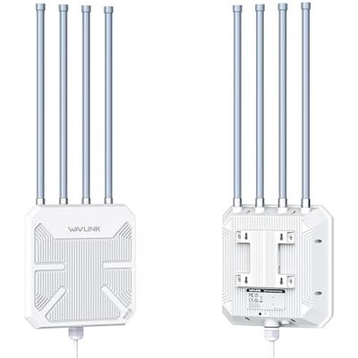 WAVLINK WiFi6 Outdoor Access Point, Long Range Outdoor WiFi, Dual Band 2.4G+5G AX3000 Mesh Extender con antenas PoE/4x8dBi High-Gain/IP67 Protección contra la intemperie WAVLINK WiFi6 Outdoor Access Point, Long Range Outdoor WiFi, Dual Band 2.4G+5G AX3000 Mesh Extender con antenas PoE/4x8dBi High-Gain/IP67 Protección contra la intemperie