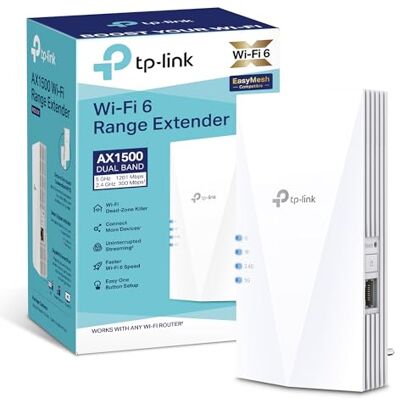 TP-Link RE500X Repetidor WiFi 6 AX1500 Doble Banda, 1 Puerto GE, EasyMesh TP-Link RE500X Repetidor WiFi 6 AX1500 Doble Banda, 1 Puerto GE, EasyMesh