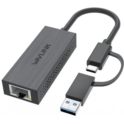 WAVLINK Adaptador USB C a Ethernet, Adaptador 2.5G USB LAN, Compatible con Ordenador portátil, PC con Windows 7/8/10, XP, Vista, Mac OS 10.6 o Superior WAVLINK Adaptador USB C a Ethernet, Adaptador 2.5G USB LAN, Compatible con Ordenador portátil, PC con Windows 7/8/10, XP, Vista, Mac OS 10.6 o Superior