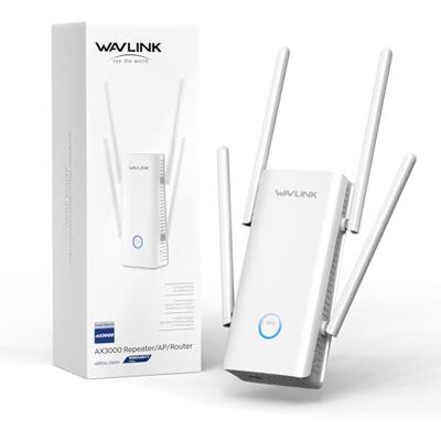 WAVLINK Repetidor WiFi 6 Largo Alcance para Casa, Amplificador Señal WiFi AX3000 con Puerto Ethernet, Extensor WiFi de Doble Banda con Antenas 5 * 5dBi Cobertura hasta 3000sq.ft WAVLINK Repetidor WiFi 6 Largo Alcance para Casa, Amplificador Señal WiFi AX3000 con Puerto Ethernet, Extensor WiFi de Doble Banda con Antenas 5 * 5dBi Cobertura hasta 3000sq.ft