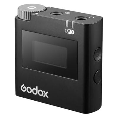 GODOX Receptor de micrófono inalámbrico Virso RX de 2,4 GHz de doble canal con clip GODOX Receptor de micrófono inalámbrico Virso RX de 2,4 GHz de doble canal con clip