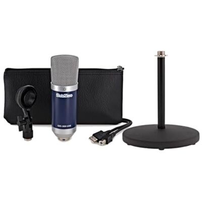 SubZero Micrófono de Condensador SZC-300-USB con Pie de Micrófono de Mesa SubZero Micrófono de Condensador SZC-300-USB con Pie de Micrófono de Mesa