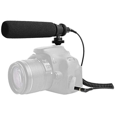 Prosound Micrófono de cámara, micrófono Condensador de Escopeta con Conector de 3,5 mm y Soporte de Zapata fría Prosound Micrófono de cámara, micrófono Condensador de Escopeta con Conector de 3,5 mm y Soporte de Zapata fría