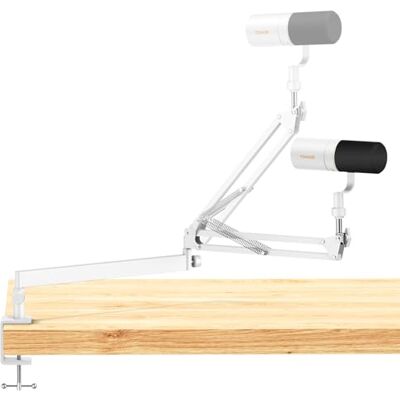 TONOR Micrófono Boom Arm, Brazo Mic de Bajo Perfil, Soporte Microfono Mesa para Podcast/Streaming/Estudio Grabación/Studio,Totalmente Ajustable 360 ° Giratorio 90 ° Plegable, 38 cm +35cm, Blanco,T20LP TONOR Micrófono Boom Arm, Brazo Mic de Bajo Perfil, Soporte Microfono Mesa para Podcast/Streaming/Estudio Grabación/Studio,Totalmente Ajustable 360 ° Giratorio 90 ° Plegable, 38 cm +35cm, Blanco,T20LP