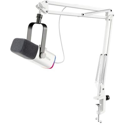 FIFINE XLR Streaming Micrófono Dinámico de Podcast, RGB Gaming Micrófono USB con Soporte Microfono per Ordenador PS4 PS5, para Podcast Estudio Podcasting Grabación Blanco FIFINE XLR Streaming Micrófono Dinámico de Podcast, RGB Gaming Micrófono USB con Soporte Microfono per Ordenador PS4 PS5, para Podcast Estudio Podcasting Grabación Blanco