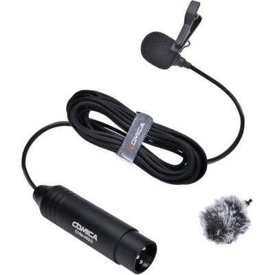 COMICA Micrófono de Condensador XLR Lavalier, , micrófono de Solapa omnidireccional, Kit de entrevista de micrófono con Clip para videocámaras mezcladoras Zoom H4n H5 H6 Tascam DR 40 DR100 COMICA Micrófono de Condensador XLR Lavalier, , micrófono de Solapa omnidireccional, Kit de entrevista de micrófono con Clip para videocámaras mezcladoras Zoom H4n H5 H6 Tascam DR 40 DR100