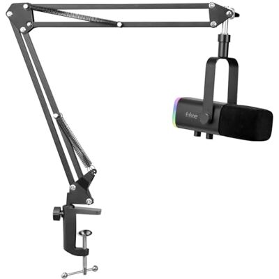 FIFINE XLR Streaming Micrófono Dinámico de Podcast, RGB Gaming Micrófono USB con Soporte Microfono per Ordenador PS4 PS5, para Podcast Estudio Podcasting Grabación FIFINE XLR Streaming Micrófono Dinámico de Podcast, RGB Gaming Micrófono USB con Soporte Microfono per Ordenador PS4 PS5, para Podcast Estudio Podcasting Grabación