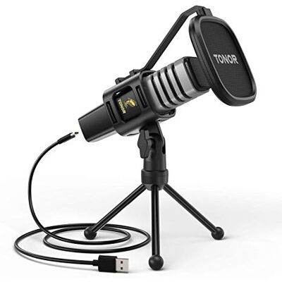TONOR Micrófono USB de Cardioide Ordenadores PC, Micrófono con Soporte de Trípode, Filtro Antipop, Soporte Gaming, Streaming, Podcasts, Youtube, Locución, Skype, Twitch, Discord, 200 cm, TC31 TONOR Micrófono USB de Cardioide Ordenadores PC, Micrófono con Soporte de Trípode, Filtro Antipop, Soporte Gaming, Streaming, Podcasts, Youtube, Locución, Skype, Twitch, Discord, 200 cm, TC31