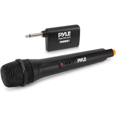 Pyle Sistema de micrófono inalámbrico VHF portátil, Funciona con Pilas, dinámico, unidireccional, inalámbrico, con Receptor Adaptador, para Fiesta de DJ y Karaoke PA, Pyle Sistema de micrófono inalámbrico VHF portátil, Funciona con Pilas, dinámico, unidireccional, inalámbrico, con Receptor Adaptador, para Fiesta de DJ y Karaoke PA,