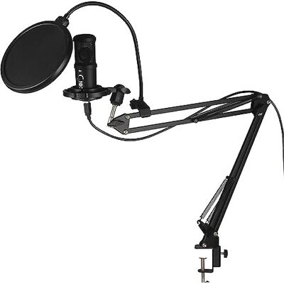 Generic Micrófono USB de estudio profesional condensador micrófono para grabación de streaming de juegos computadora karaoke PC con soporte Generic Micrófono USB de estudio profesional condensador micrófono para grabación de streaming de juegos computadora karaoke PC con soporte