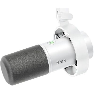 FIFINE XLR Studio Micrófono Dinámico de Podcast, RGB Gaming Micrófono USB per Ordenador PS4 PS5, para Podcast Estudio Streaming Podcasting Grabación Blanco FIFINE XLR Studio Micrófono Dinámico de Podcast, RGB Gaming Micrófono USB per Ordenador PS4 PS5, para Podcast Estudio Streaming Podcasting Grabación Blanco