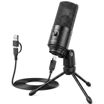 FIFINE Micrófono USB, PC Micrófono de Metal de Condensador para Grabación en Ordenadores, Estudio de Grabación de Cardioide, Voice Overs, Transmisión en Streaming y Videos Trabajando en Línea FIFINE Micrófono USB, PC Micrófono de Metal de Condensador para Grabación en Ordenadores, Estudio de Grabación de Cardioide, Voice Overs, Transmisión en Streaming y Videos Trabajando en Línea
