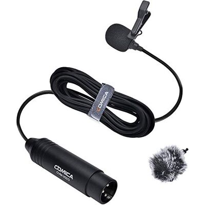 COMICA Micrófono XLR Omnidireccional Corbata con Alimentación Phantom,con Clip de Solapa y Cortavientos,para cámara Canon Sony Panasonic videocámaras Zoom H4n H5 H6 Tascam DR-40 DR-100(Paquete de 1) COMICA Micrófono XLR Omnidireccional Corbata con Alimentación Phantom,con Clip de Solapa y Cortavientos,para cámara Canon Sony Panasonic videocámaras Zoom H4n H5 H6 Tascam DR-40 DR-100(Paquete de 1)
