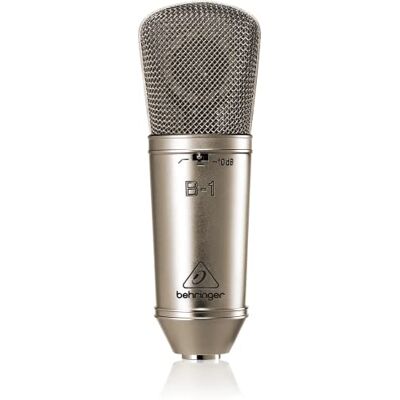 Behringer B-1 Micrófono de Condensador de Estudio de Diafragma Grande con Pulverizador de Oro Behringer B-1 Micrófono de Condensador de Estudio de Diafragma Grande con Pulverizador de Oro
