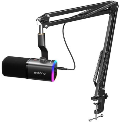 MAONO Micrófono dinámico para Juegos: micrófono dinámico USB XLR para computadora con Software-RGB para PC, Kit de micrófono para Gamer-Podcast, para Estudio de grabación de Streaming MAONO Micrófono dinámico para Juegos: micrófono dinámico USB XLR para computadora con Software-RGB para PC, Kit de micrófono para Gamer-Podcast, para Estudio de grabación de Streaming