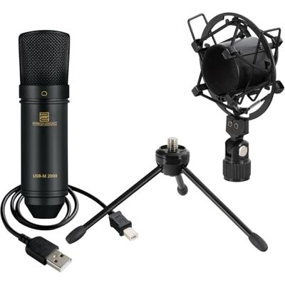 Pronomic Micrófono de Condensador para Podcast USB-M 2000 BK, Audacity Pronomic Micrófono de Condensador para Podcast USB-M 2000 BK, Audacity