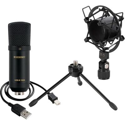Pronomic McGrey Micrófono de Condensador para Podcast USB-M 1000 BK, Conexión: USB-A Pronomic McGrey Micrófono de Condensador para Podcast USB-M 1000 BK, Conexión: USB-A