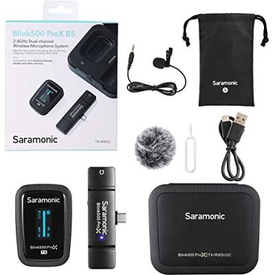 Saramonic Blink500 Prox B5 Sistema de Micrófono Inalámbrico con Lavalier y Receptor USB-C Saramonic Blink500 Prox B5 Sistema de Micrófono Inalámbrico con Lavalier y Receptor USB-C